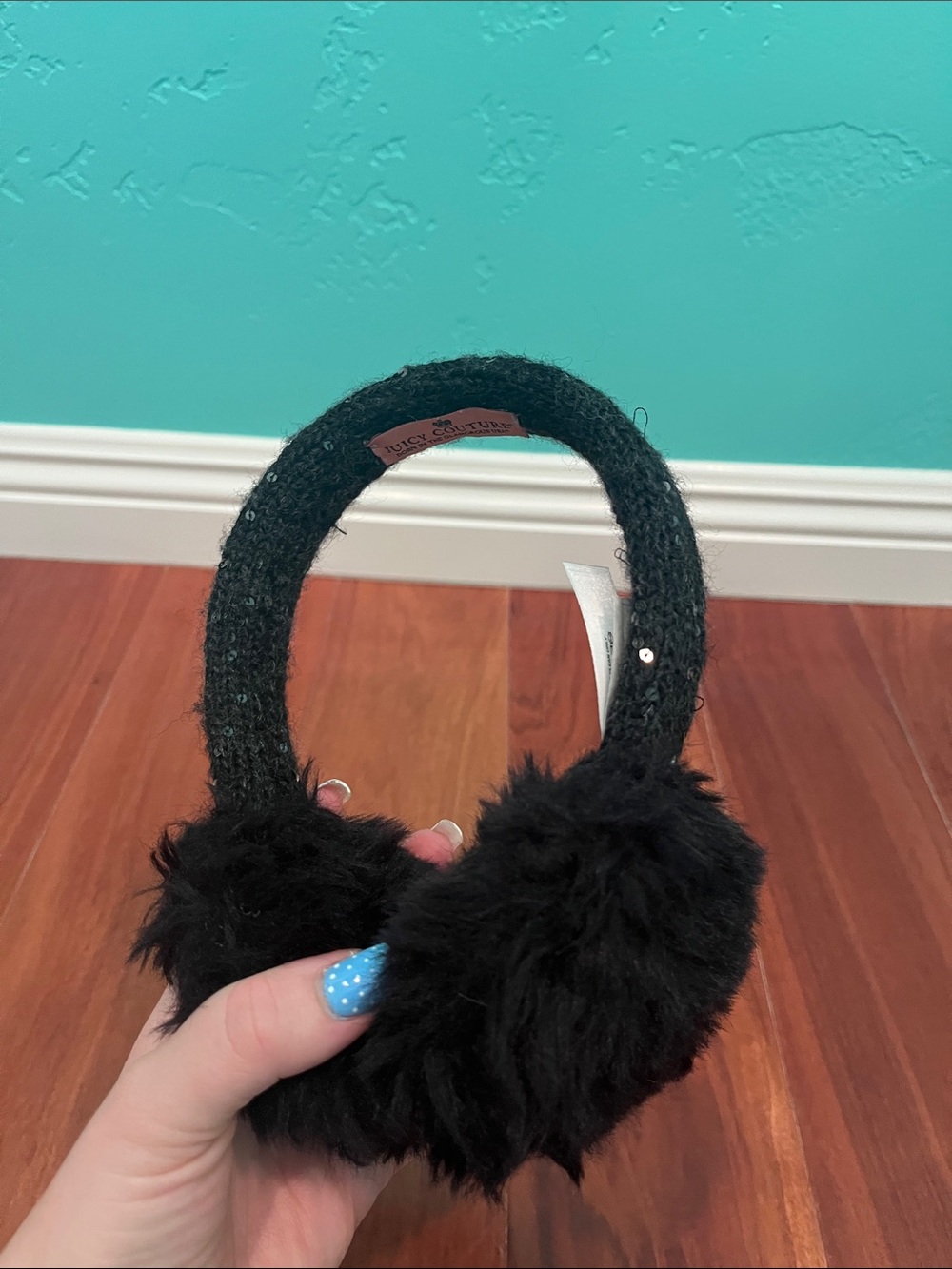 Juicy Couture Black Faux Fur Earmuffs